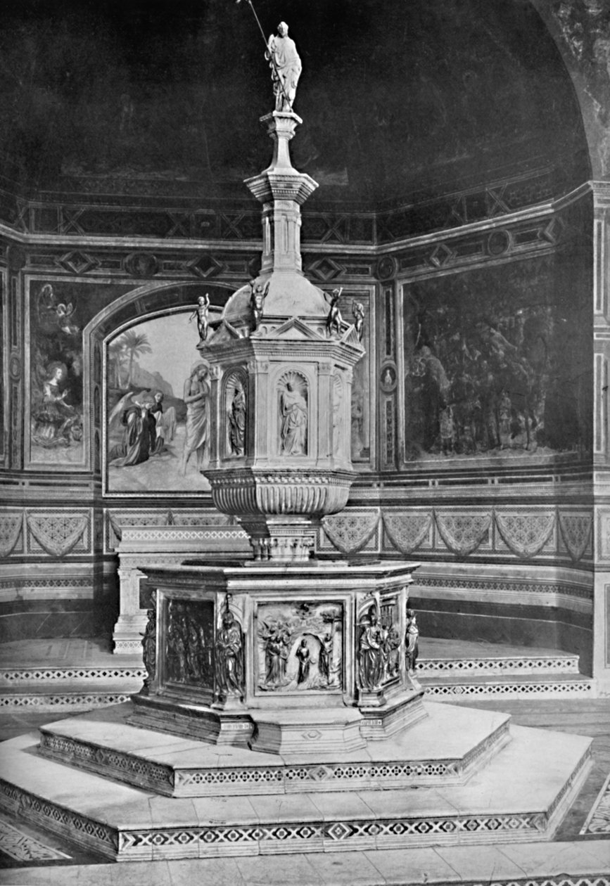 Fonten i San Giovanni-kyrkan, Siena, 1903 av Unbekannt