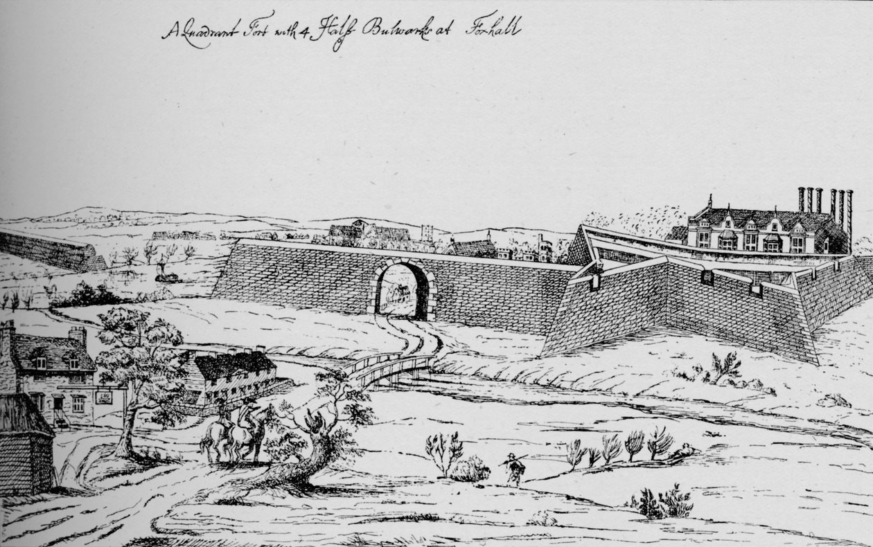 Fortet i Vauxhall byggdes för försvaret av London under inbördeskriget, c1810, 1912 av Unbekannt
