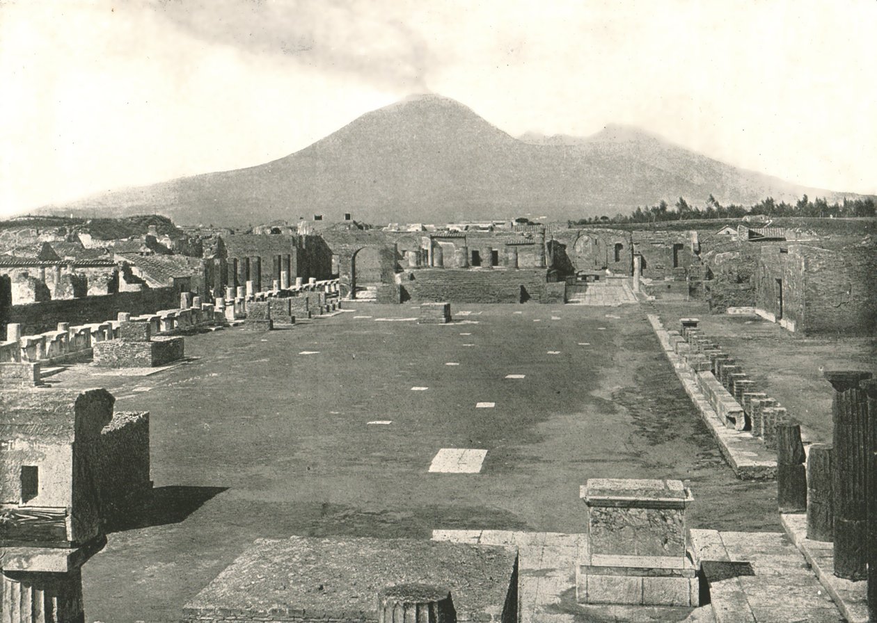 Forumet i Pompeji och Vesuvius, Italien, 1895. av Unbekannt