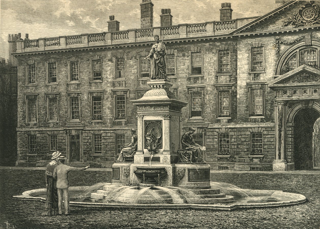 The Fountain, Kings College, Cambridge, sent 1800-tal. av Unbekannt