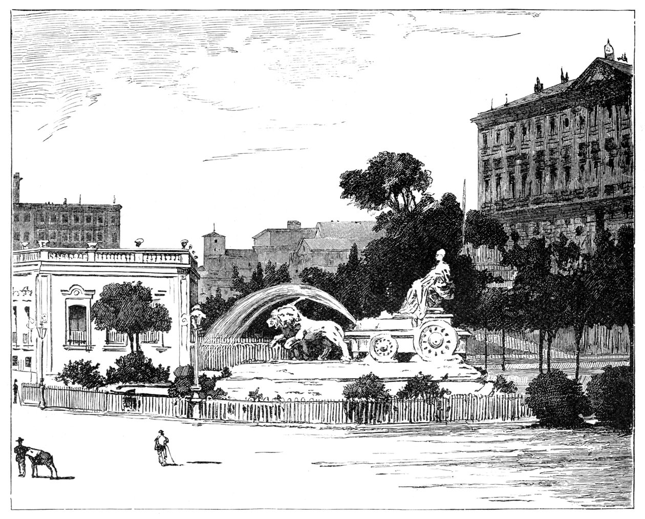 Fontänen av Cybele, Madrid, 1900 av Unbekannt