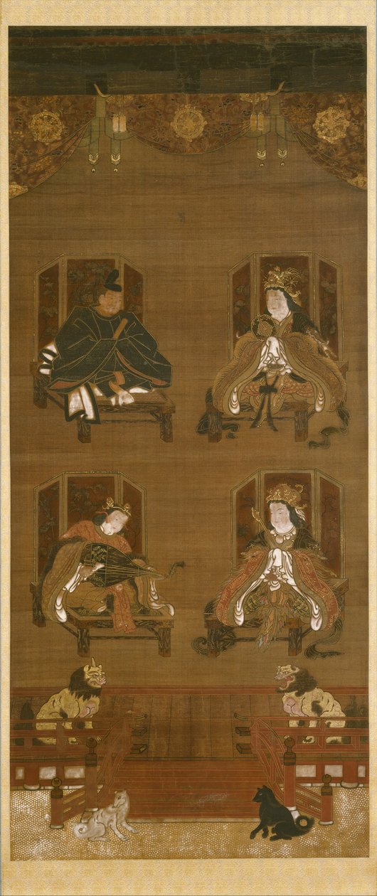 De fyra gudarna i Koyasan Temple Complex, sent 1300-tal. av Unbekannt