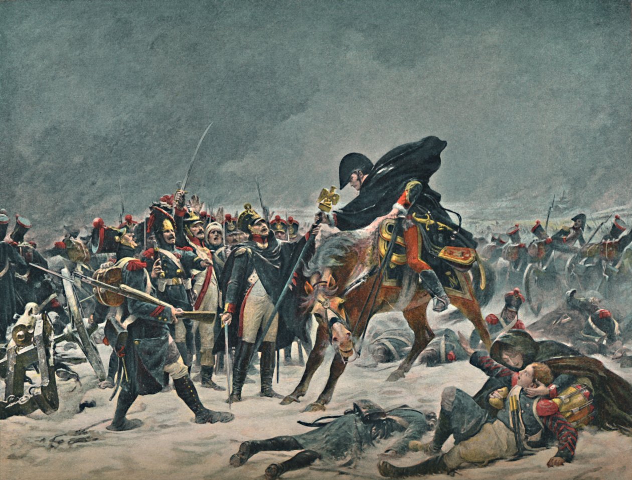 Den fjortonde linjen vid Eylau, februari 1807, 1896. av Unbekannt