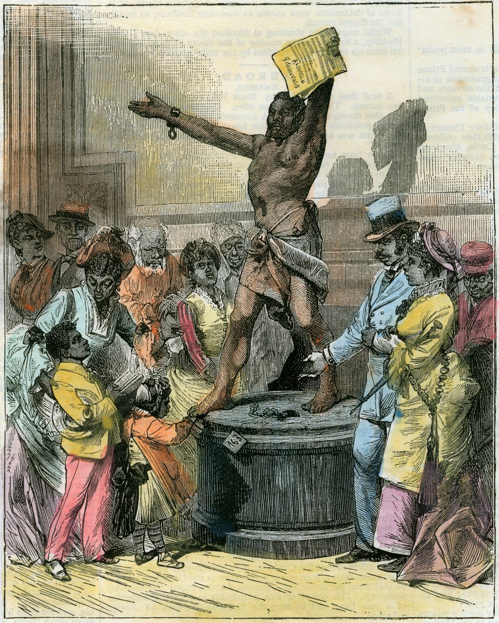 The Freed Slave, staty i Memorial Hall, Centennial Exhibition, Philadelphia, USA, c1876 av Unbekannt