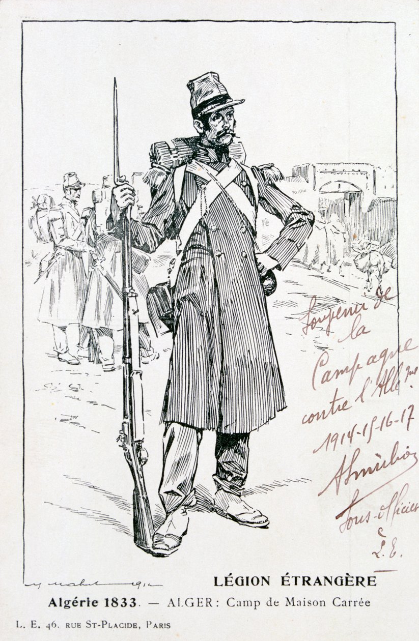 Den franska främlingslegionen, Maison Carrée, Algeriet, 1833, 1900-talet av Unbekannt