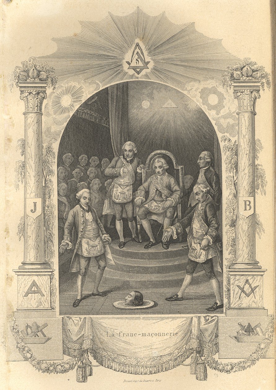 Ceremonin för franska frimurare, 1844 av Unbekannt
