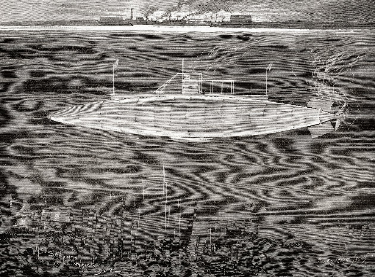 Den franska marinens ubåt Gustave Zédé, som sjösattes 1900. av Unbekannt