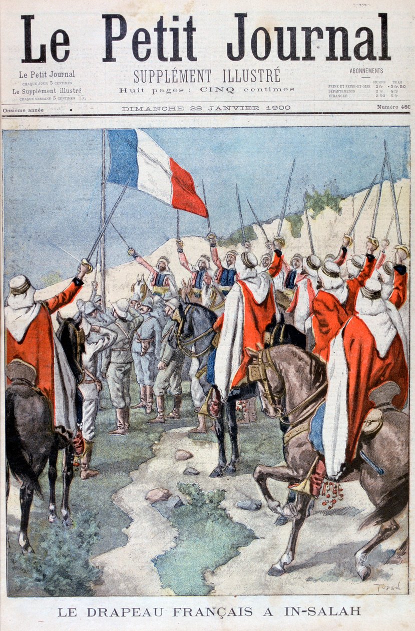 Den franska flaggan i In Salah, Algeriet, 1900 av Unbekannt