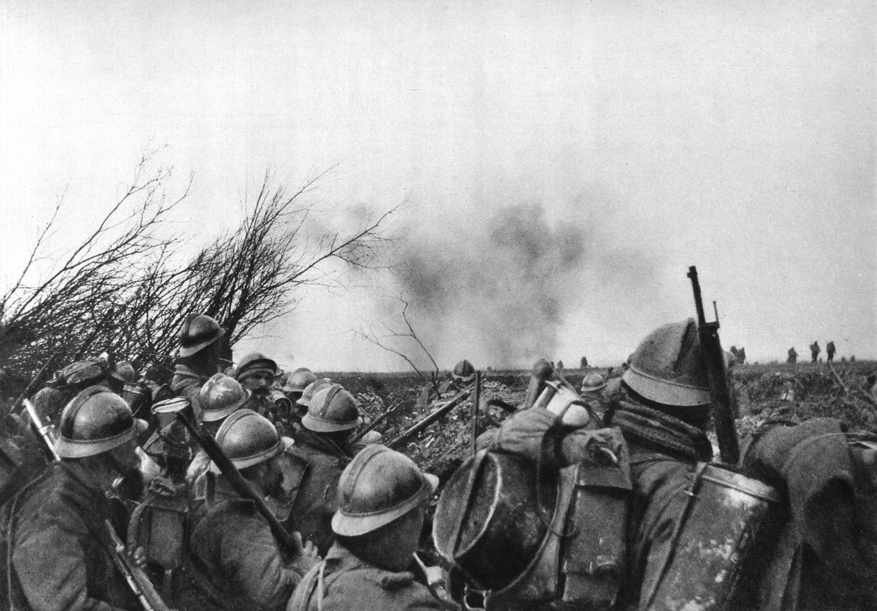 Den franska frontlinjen vid Douaumont, Verdun, Frankrike, 25 februari 1916 av Unbekannt