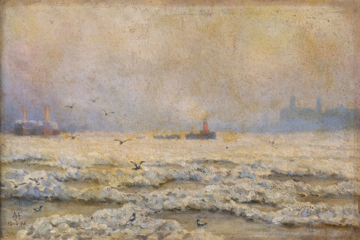 "The Frozen Thames at Greenwich", 1895 av Unbekannt
