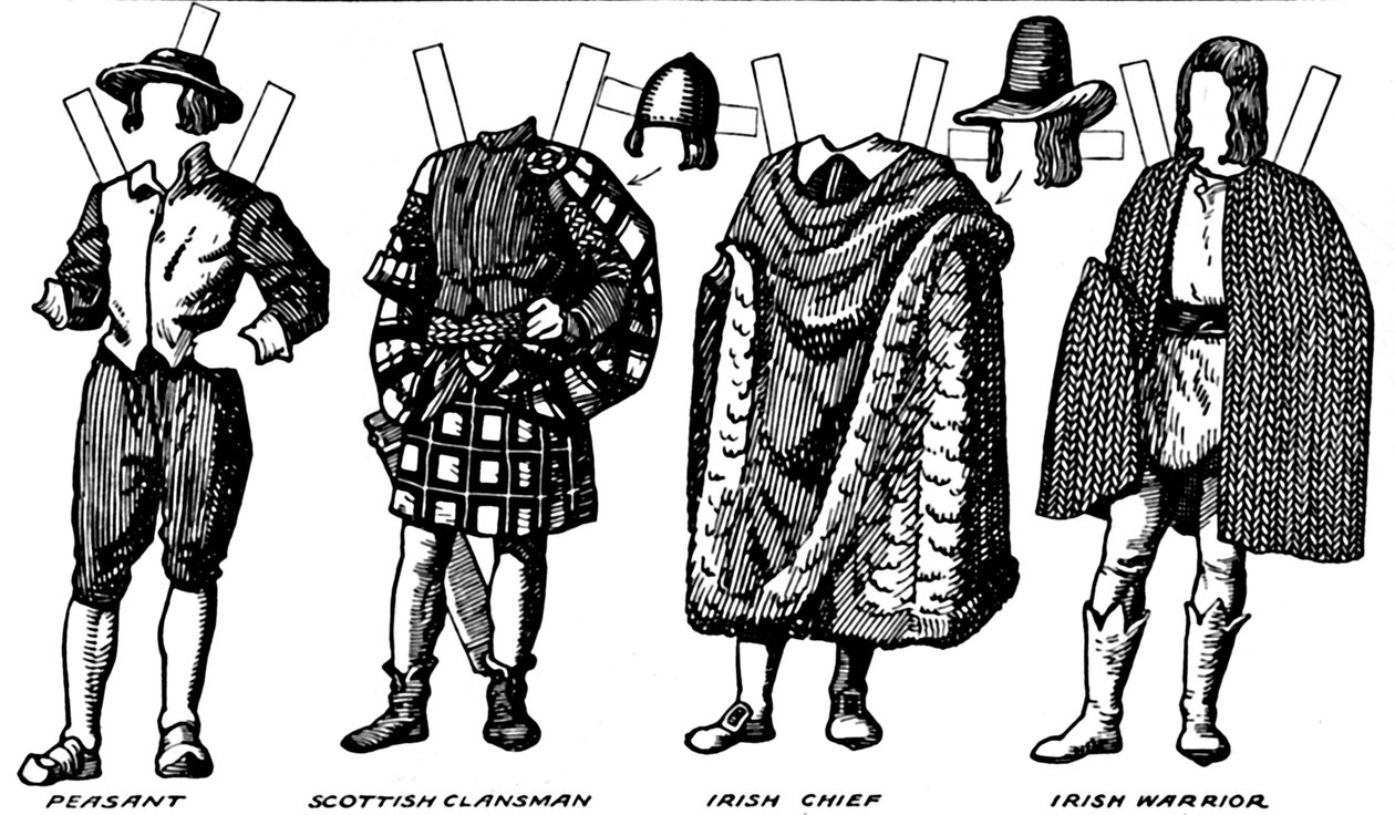The Gallery of British Costume: Klänning som användes under det sena sextonde århundradet, c1934 av Unbekannt