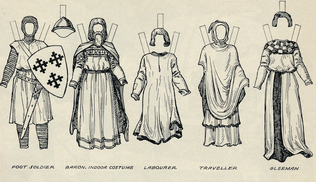 The Gallery of British Costume: Types of Dress in Early Plantagenet Times, c1934 av Unbekannt