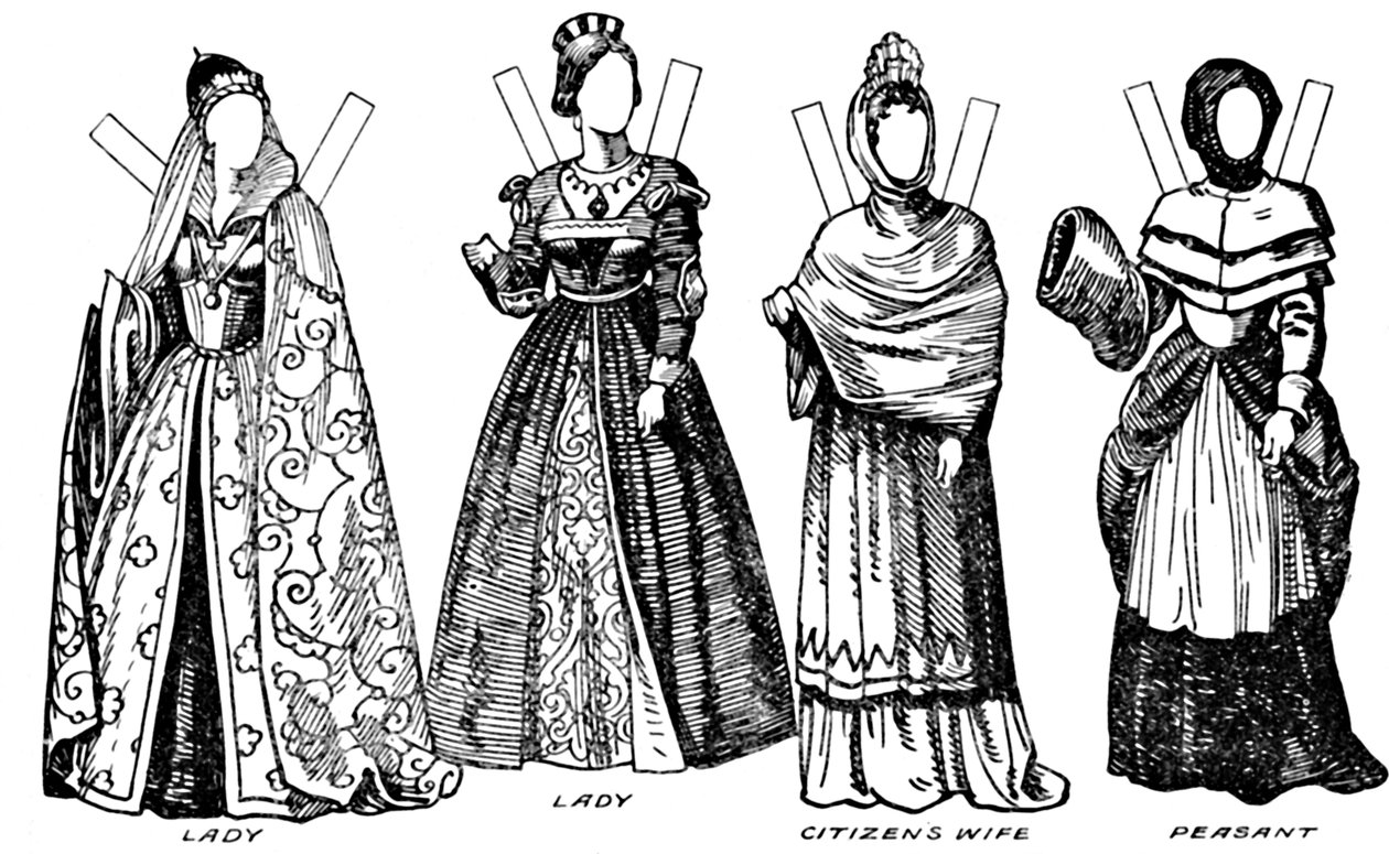 The Gallery of English Costume: Några av klänningarna som bärs på William III:s tid, c1934 av Unbekannt