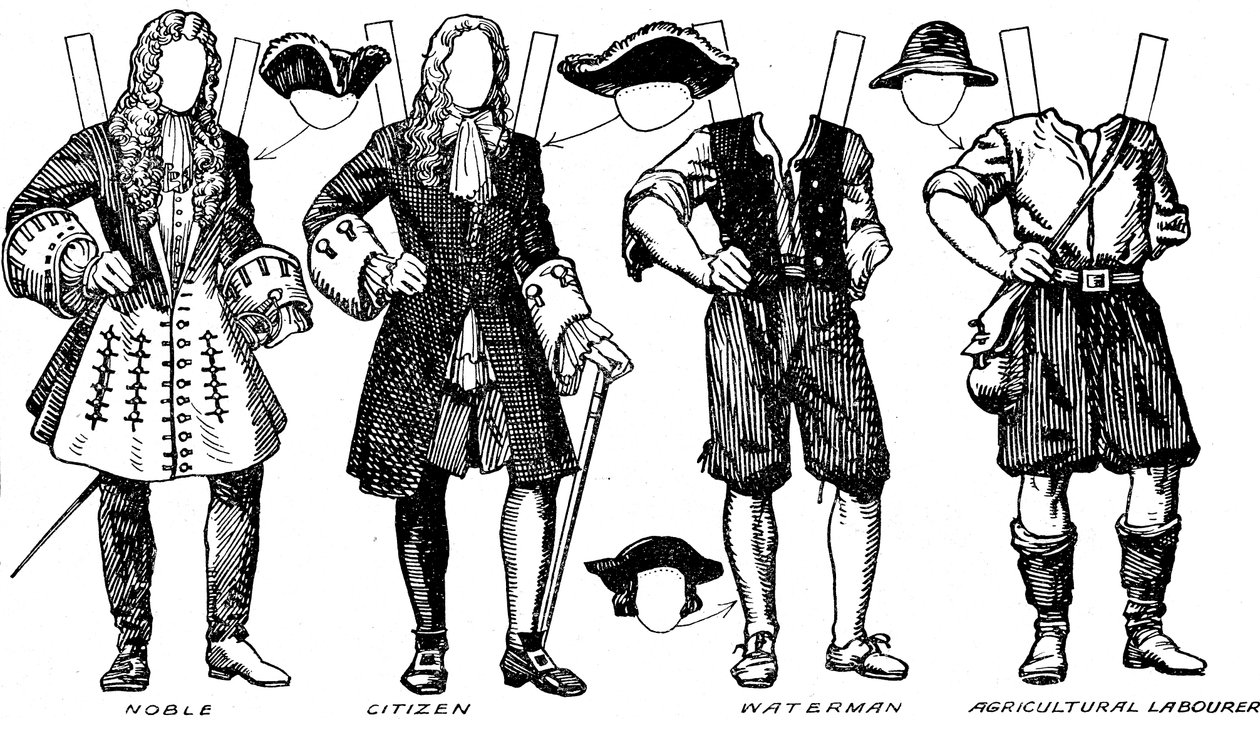 The Gallery of English Costume: Några av klänningarna som bärs på William III:s tid, c1934 av Unbekannt