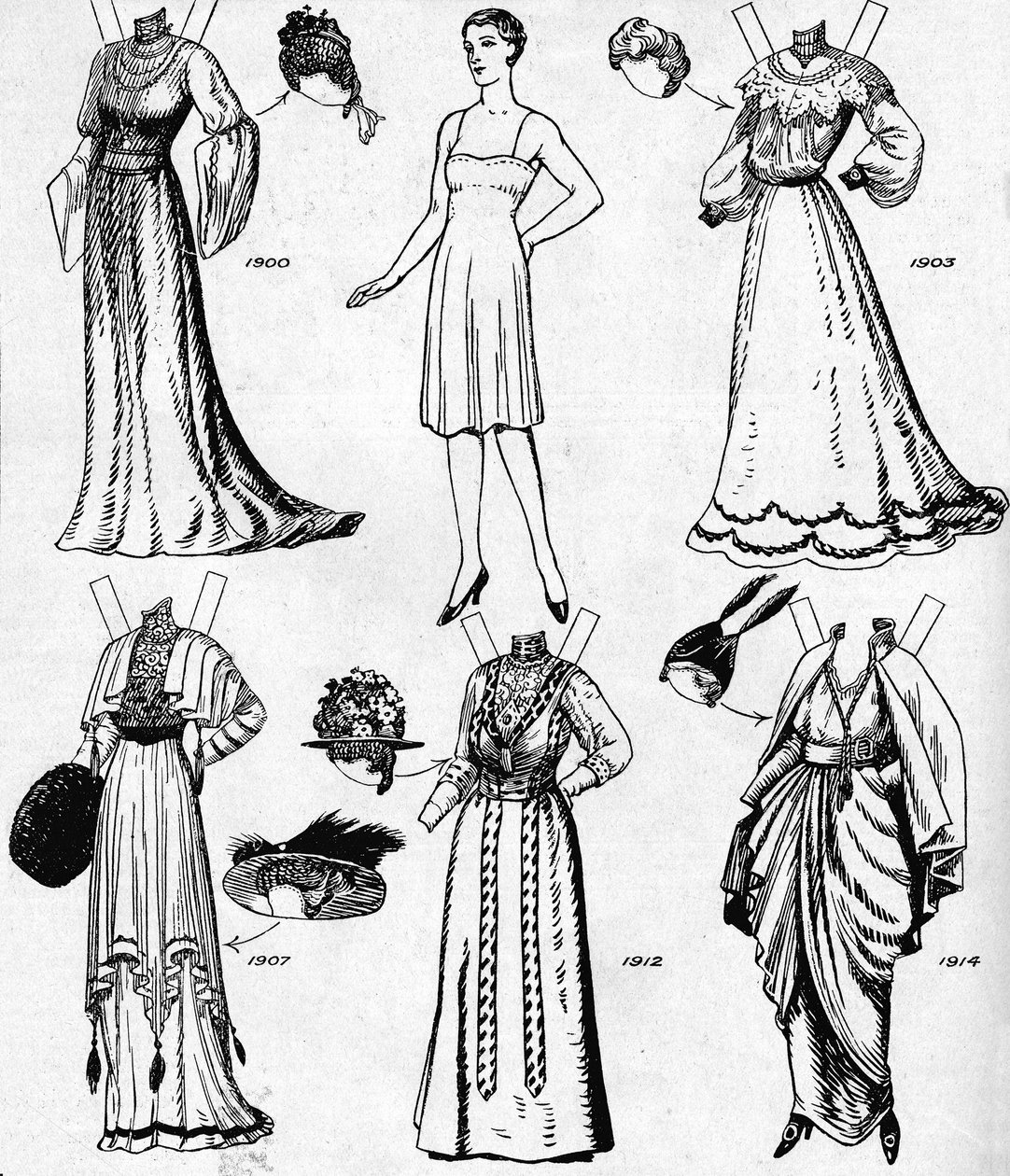 The Gallery of Historic Costume: Klänningar som bärs under det tjugonde århundradet, c1934 av Unbekannt
