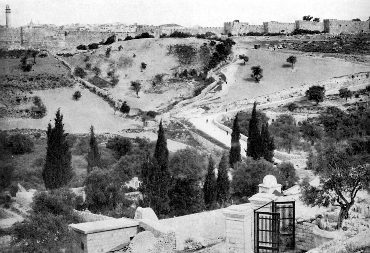 Getsemane trädgård och den heliga staden Jerusalem, 1926 av Unbekannt