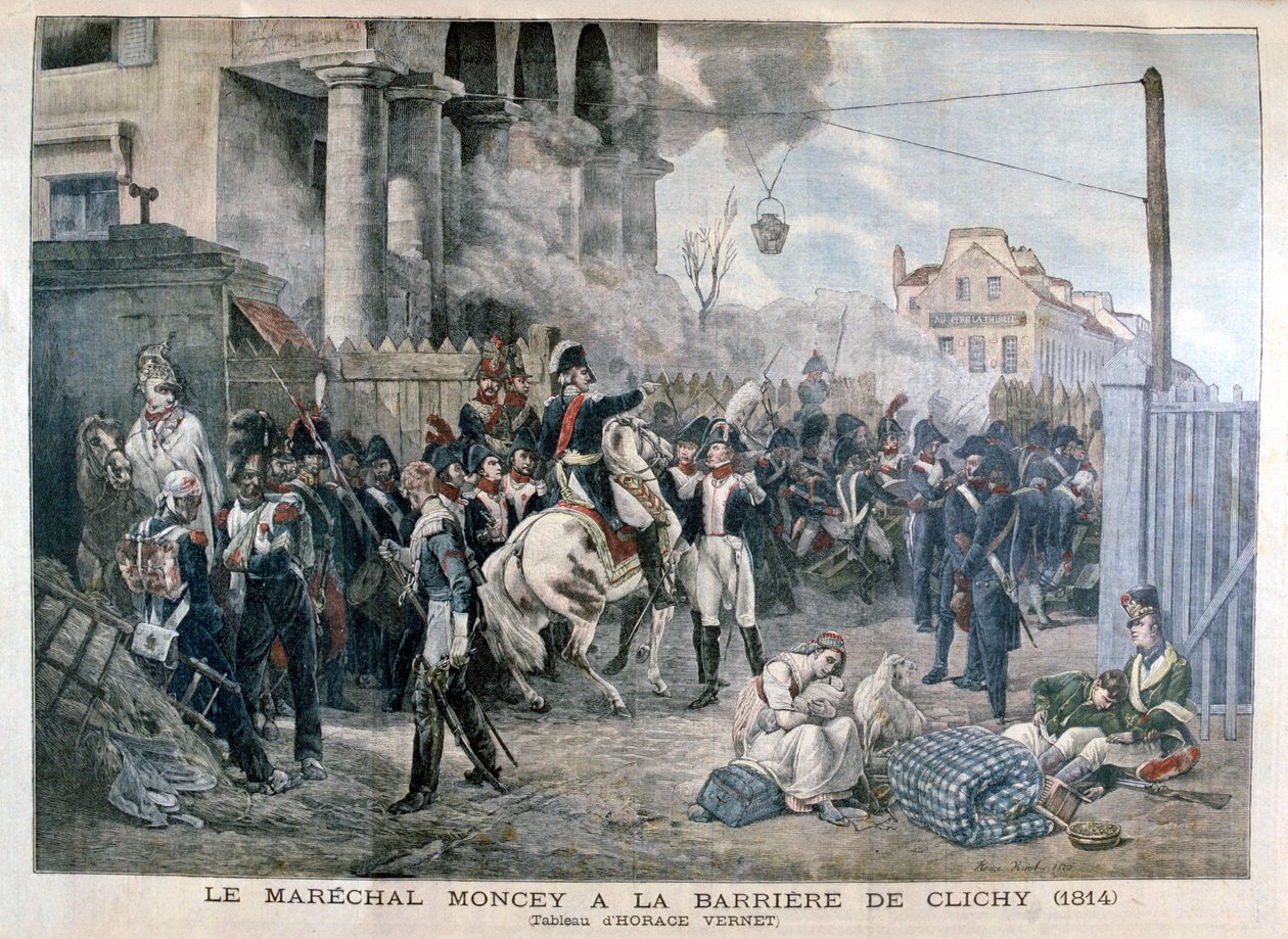 Porten vid Clichy under försvaret av Paris, 30 mars 1814, 1904. av Unbekannt