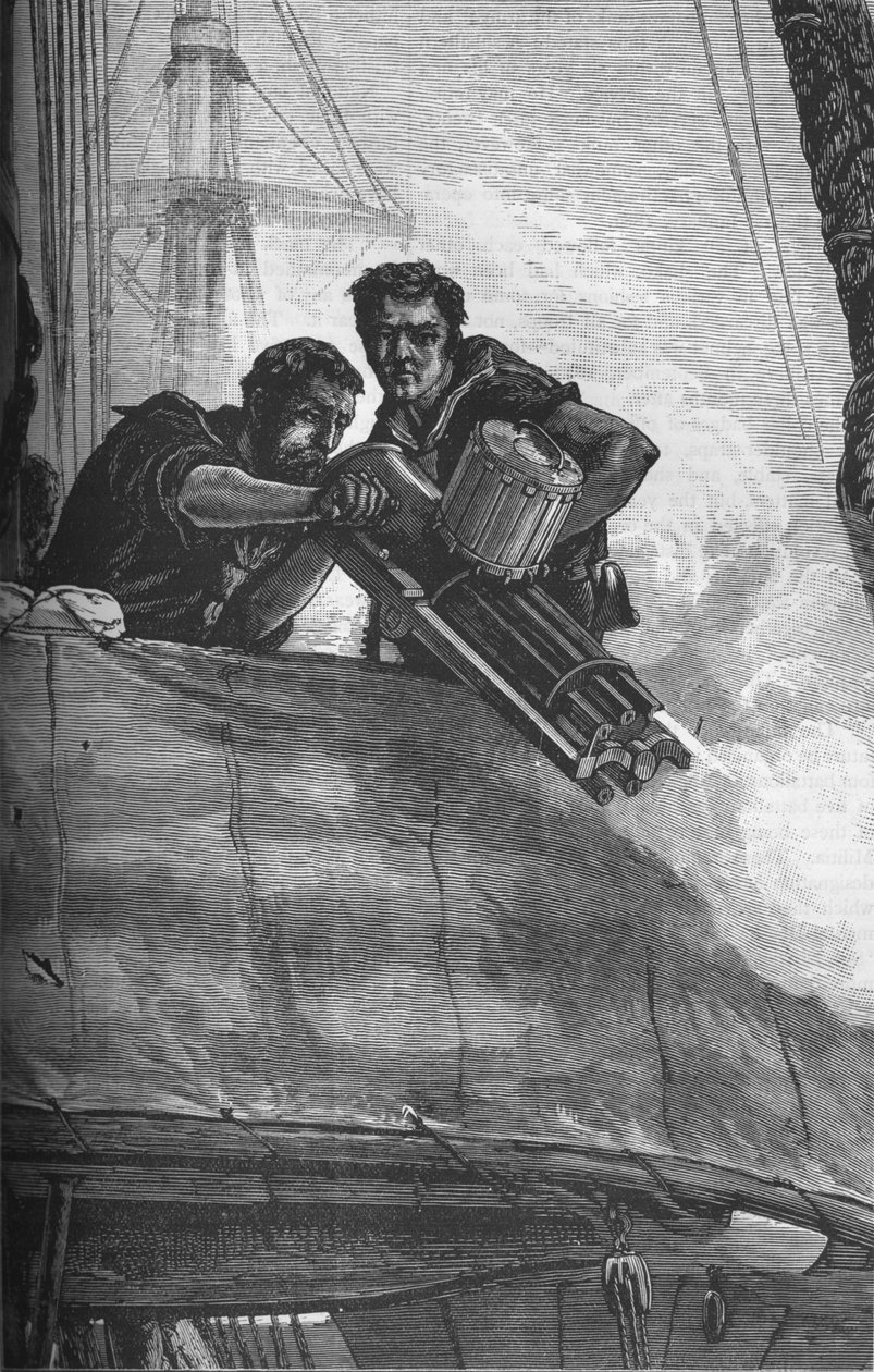 Gatling Gun som användes i den brittiska flottan, c1880 av Unbekannt