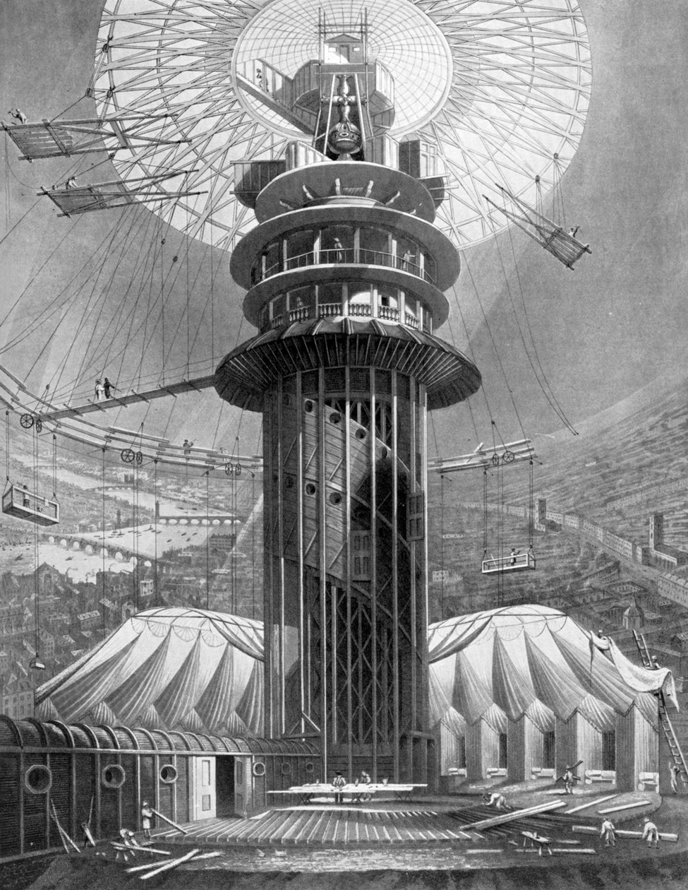 Den geometriska uppstigningen till gallerierna i Colosseum, Regents Park, London, 1823 1926 av Unbekannt