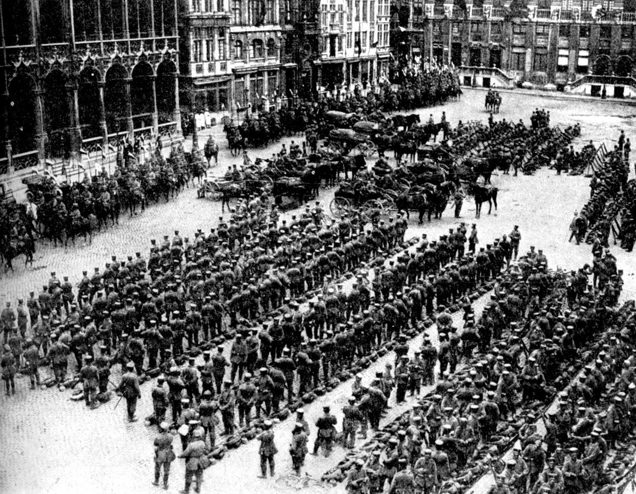 Den tyska armén i Bryssel, första världskriget, 1914 av Unbekannt