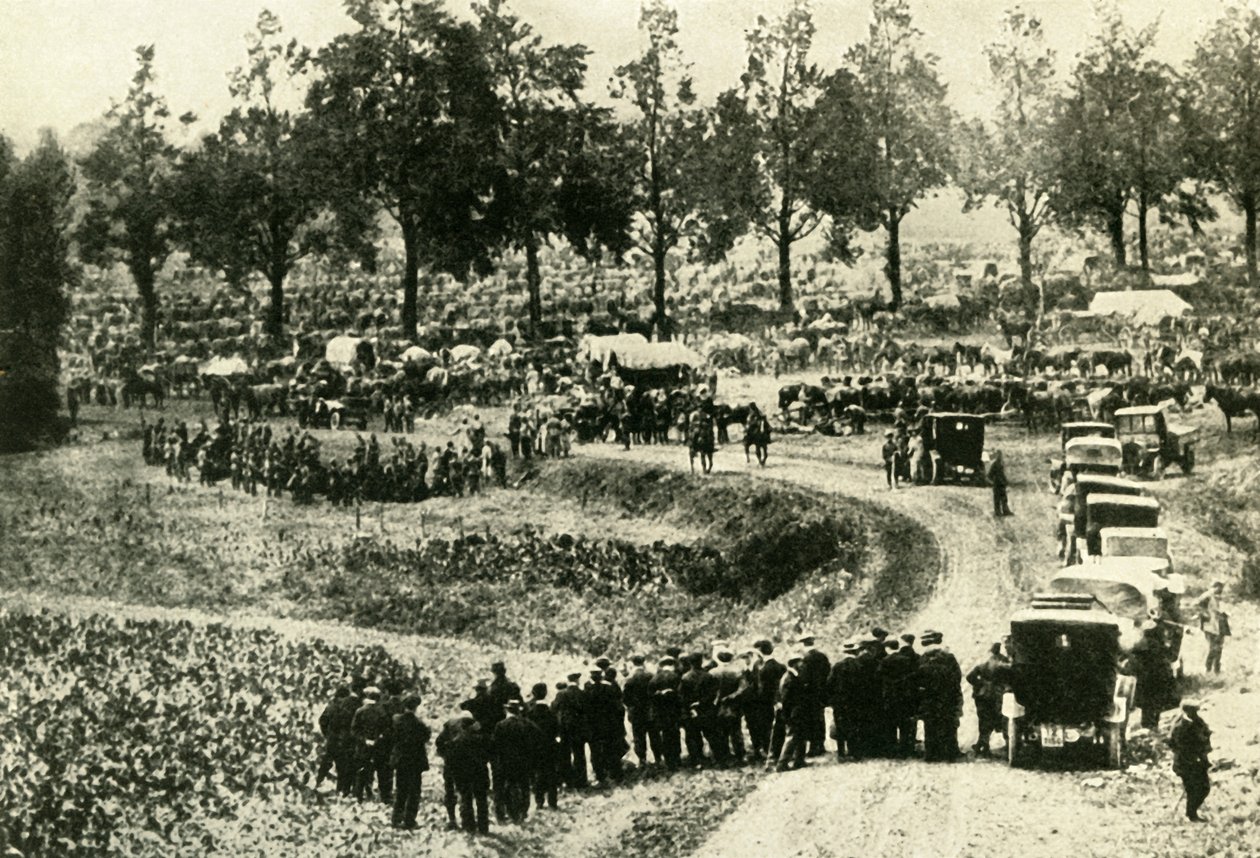 Tyskarna arresterar civila i Visé i Belgien, augusti 1914, c1920. av Unbekannt