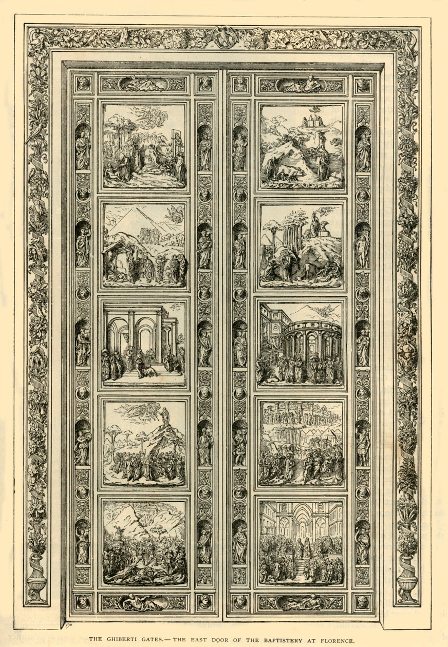 Ghibertiportarna - Östra dörren till dopkapellet i Florens, 1882. av Unbekannt
