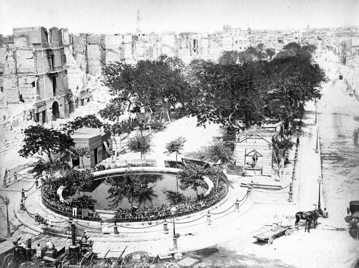Stora torget efter branden, Alexandria, Egypten, c1910-talet av Unbekannt