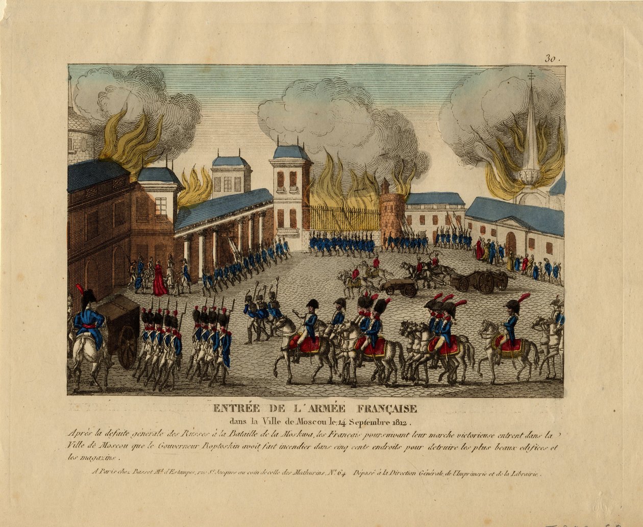 Grande Armée går in i staden Moskva, 1812 av Unbekannt