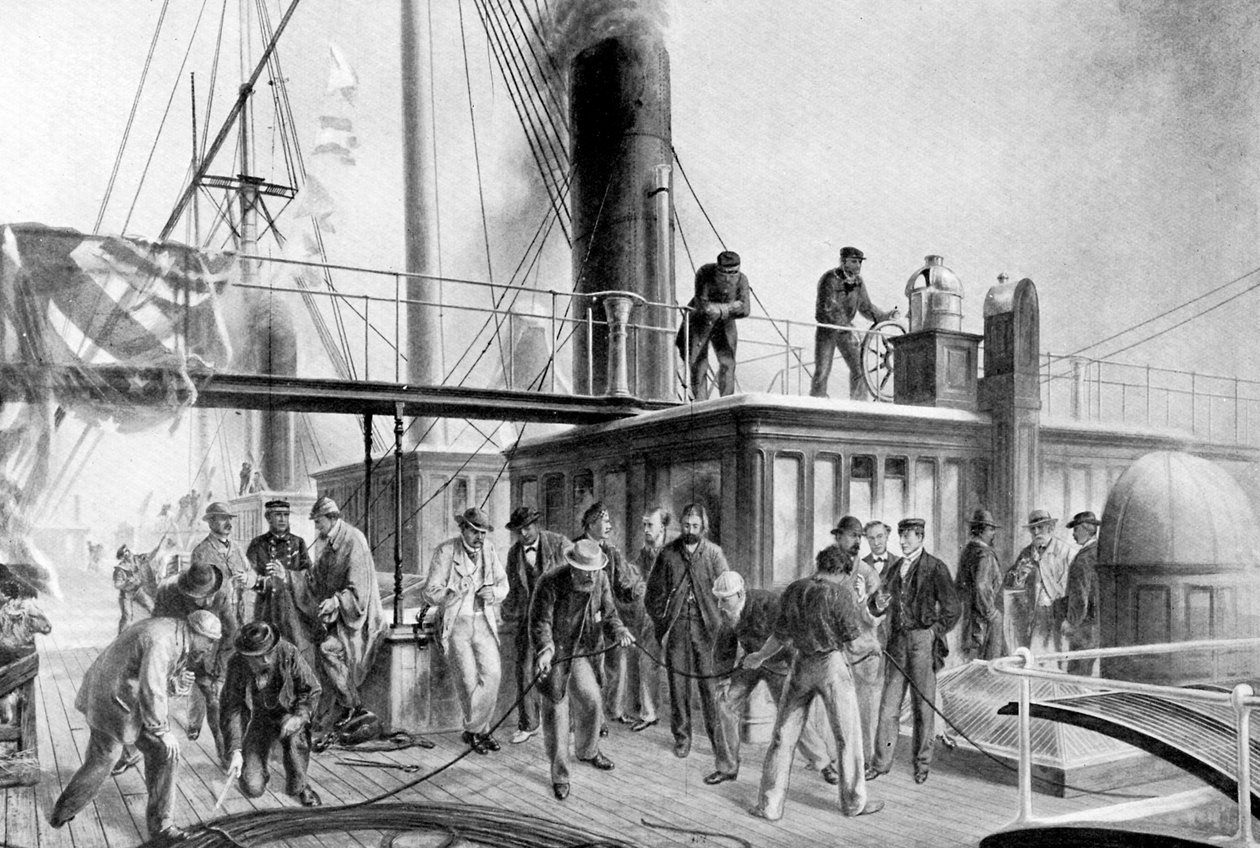 The Great Eastern återvinner den förlorade Atlantkabeln, 1866, c1920 av Unbekannt