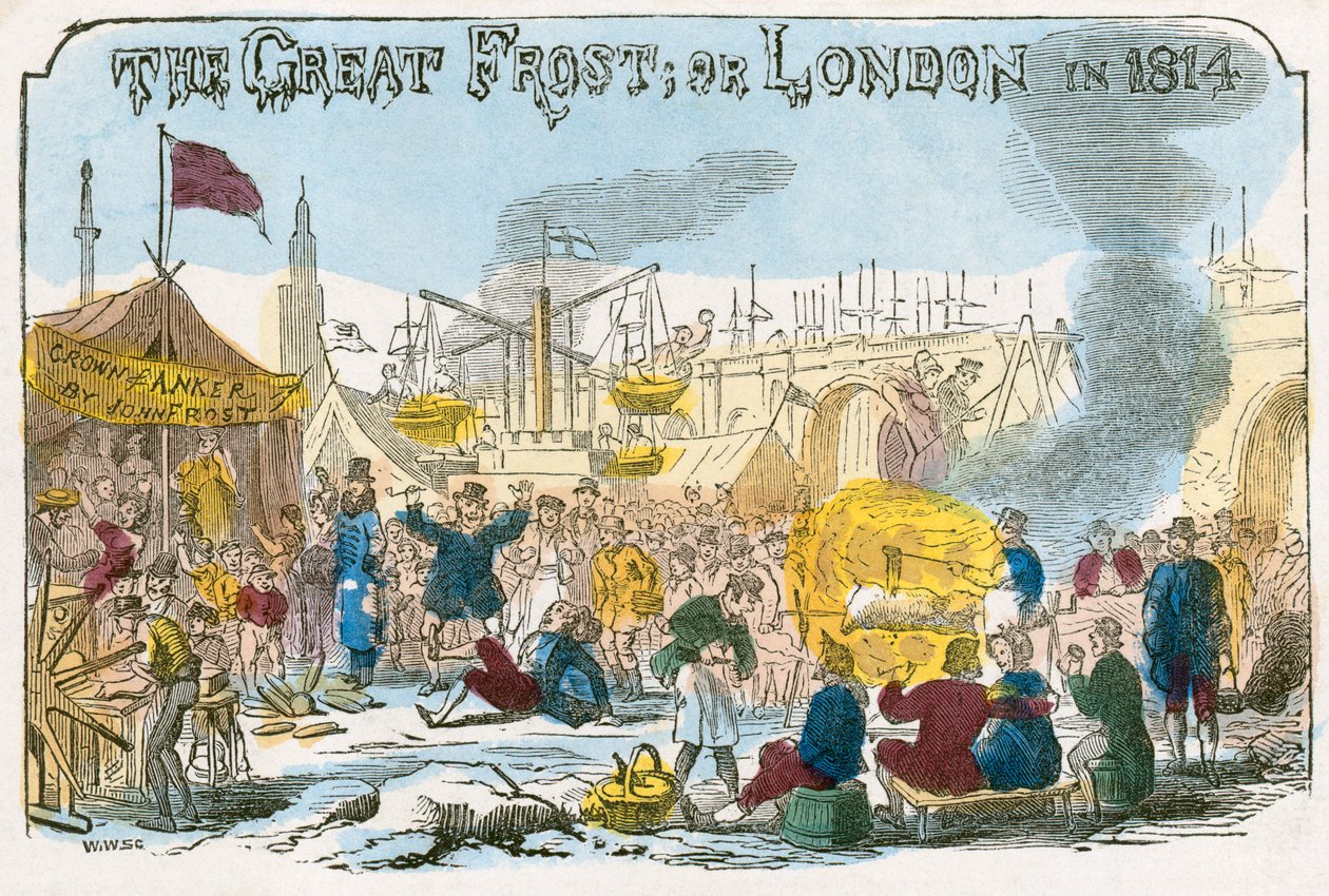 "Den stora frosten, eller London 1814", 1814 av Unbekannt