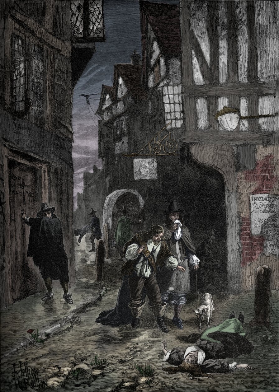 Den stora pesten: scener på Londons gator, 1665-1666 1905 av Unbekannt
