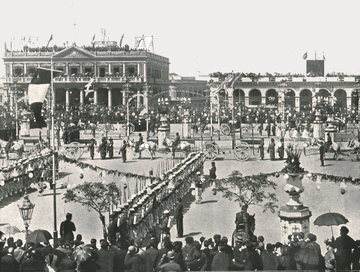 Stora torget på en festdag, Montevideo, Uruguay, 1895. av Unbekannt