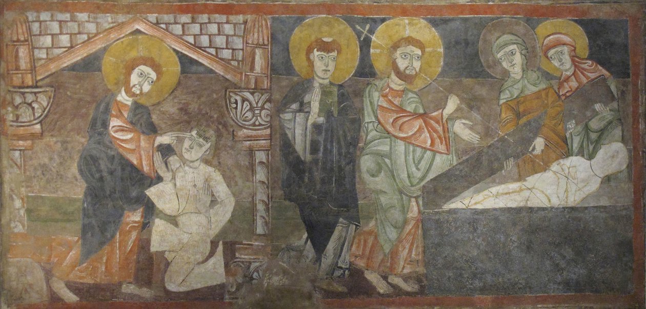 The Healing of the Blind Man and the Raising of Lazarus, första hälften av 1100-talet möjligen 1129-34. av Unbekannt