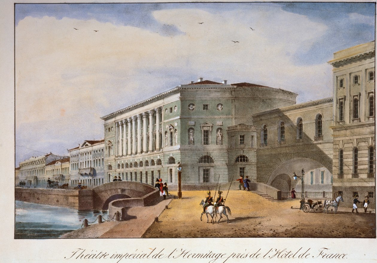 Eremitageteatern i St Petersburg, 1840-talet. av Unbekannt