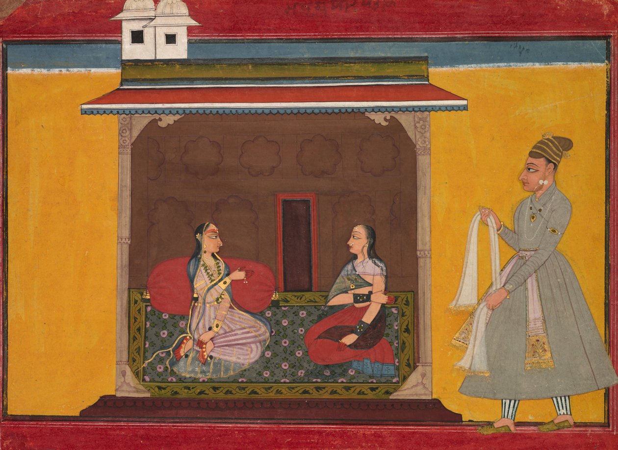 Hjältinnan som är troget älskad: Leaf from a Rasamanjari, ca. 1710. av Unbekannt