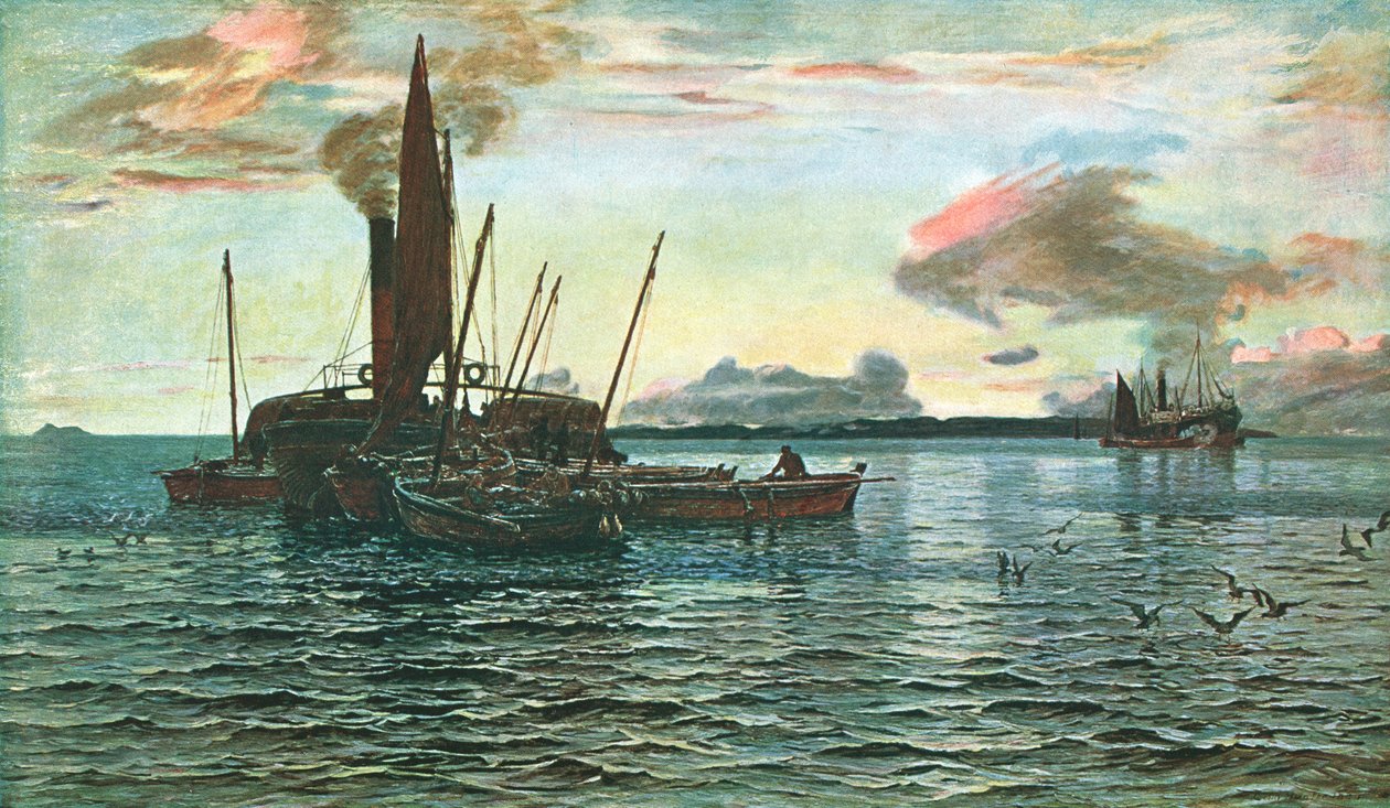 Sillmarknaden till sjöss på Loch Fyne, Argyll, 1884, c1902. av Unbekannt