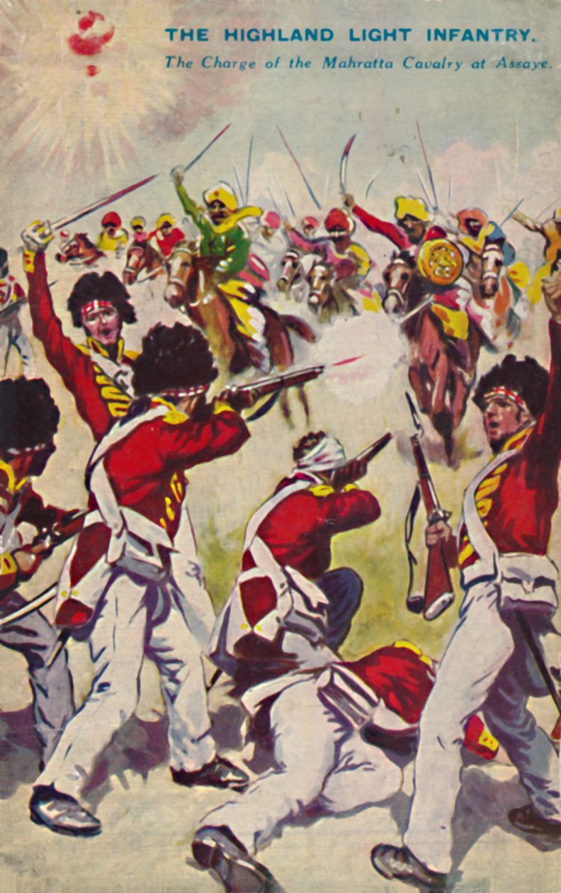 Highland Light Infantry. Anfallet för Mahratta-kavalleriet vid Assaye, 1803, 1939 av Unbekannt