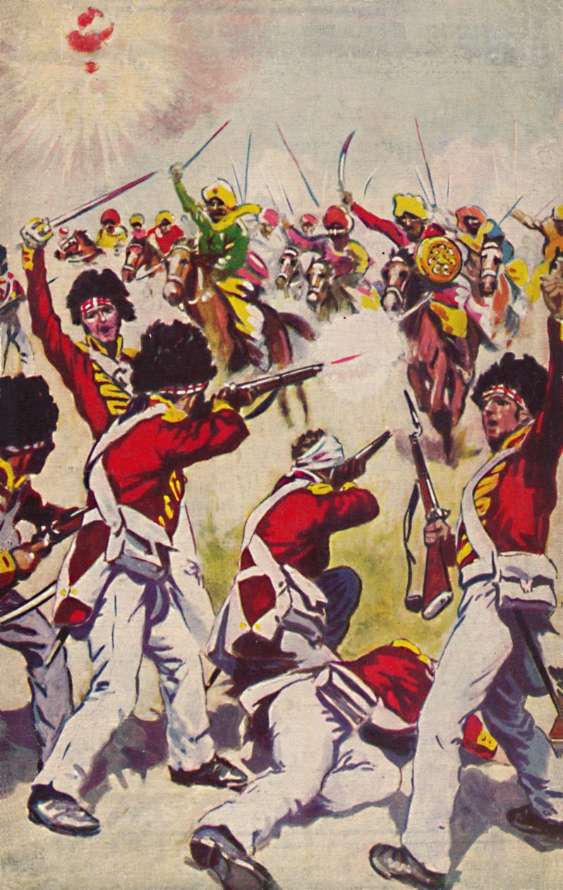 Highland Light Infantry. Anfallet för Mahratta-kavalleriet vid Assaye, 1803, 1939 av Unbekannt
