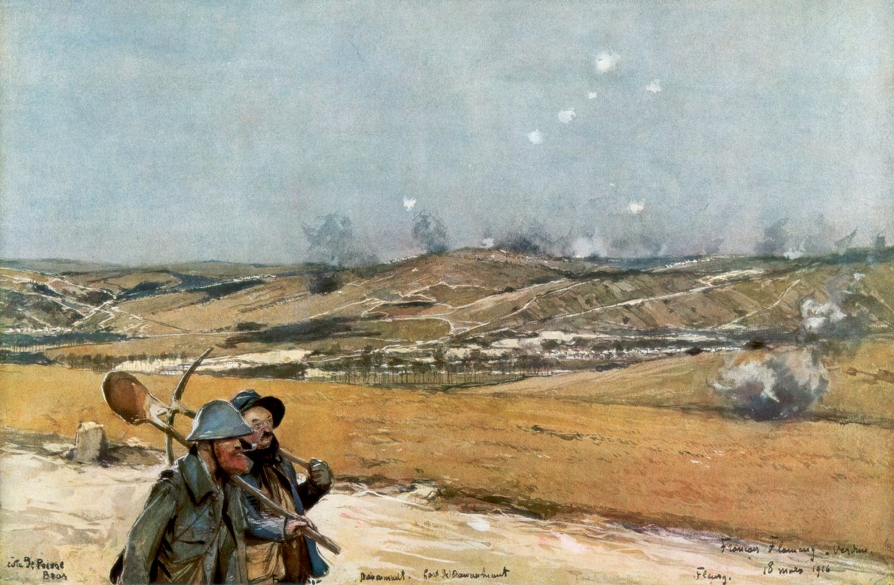 The Hills and Fort of Douaumont, Verdun, Frankrike, 18 mars 1916, 1926 av Unbekannt