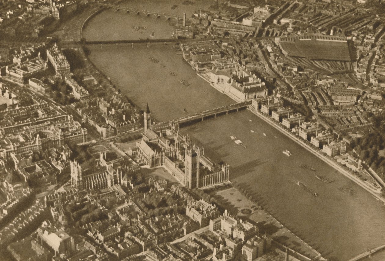Den heliga ön Thorney med dess gamla kloster som det ser ut idag, c1935. av Unbekannt
