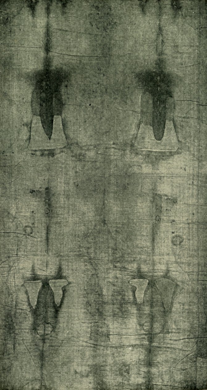 The Holy Shroud - Avtryck av kroppen sedd bakifrån, 1902. av Unbekannt