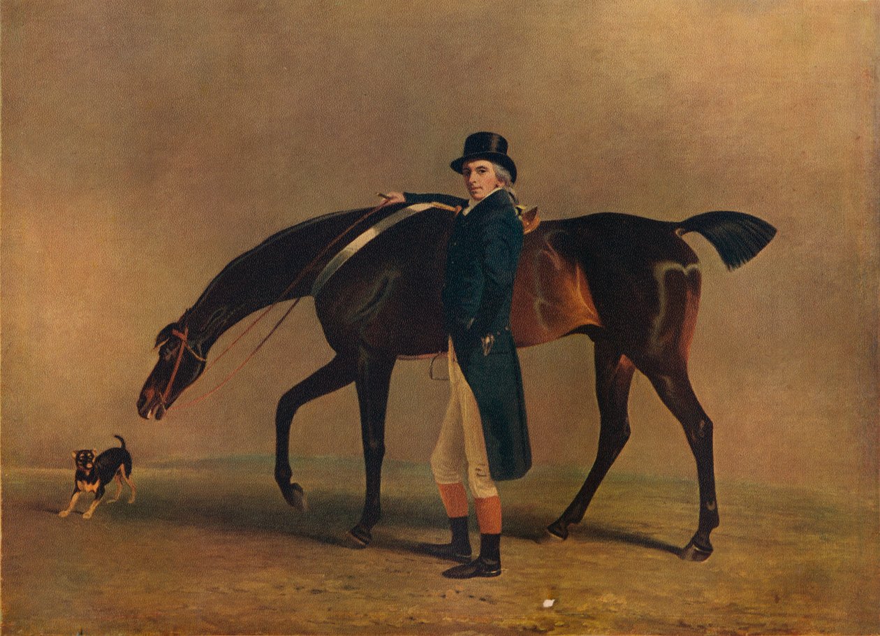 Hon. Peniston Lamb with His Horse Assassin 1770, 1929 av Unbekannt