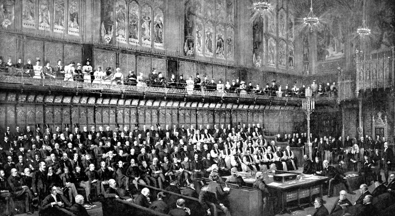 House of Lords under hemmastyredebatten, 1893 c1905 av Unbekannt