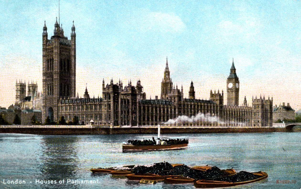 The Houses of Parliament, Westminster, London, tidigt 1900-tal av Unbekannt