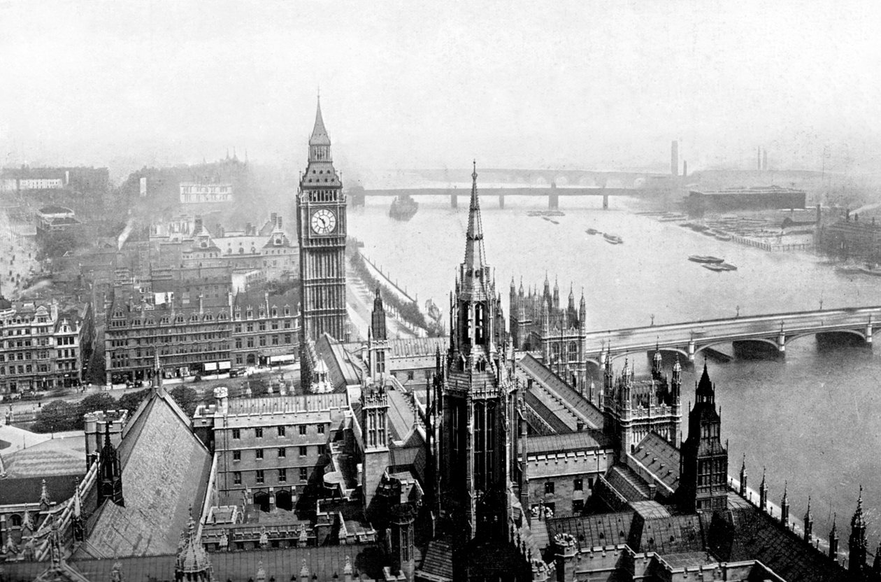 The Houses of Parliament, sett från Victoria Tower, Westminster, London, c1905 av Unbekannt