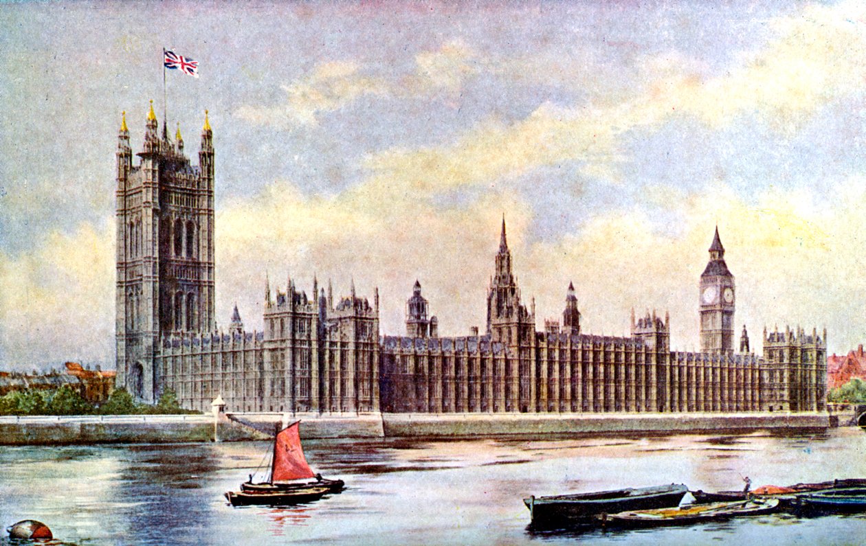 Houses of Parliament från Lambeth Palace, Westminster, London, c1905 av Unbekannt