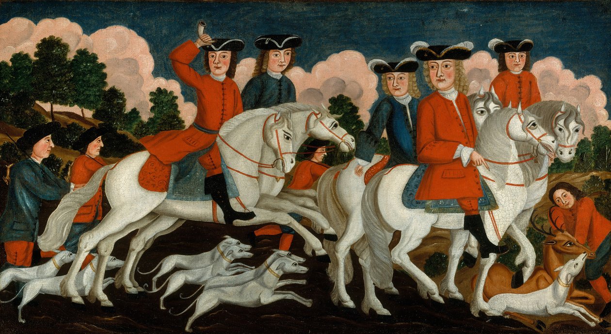 The Hunting Party New Jersey, ca. 1750. av Unbekannt