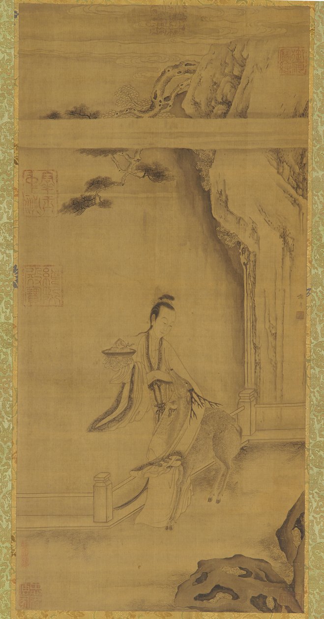 Den odödliga Ma Gu med en hjort, Qing-dynastin, 1700-talet. av Unbekannt