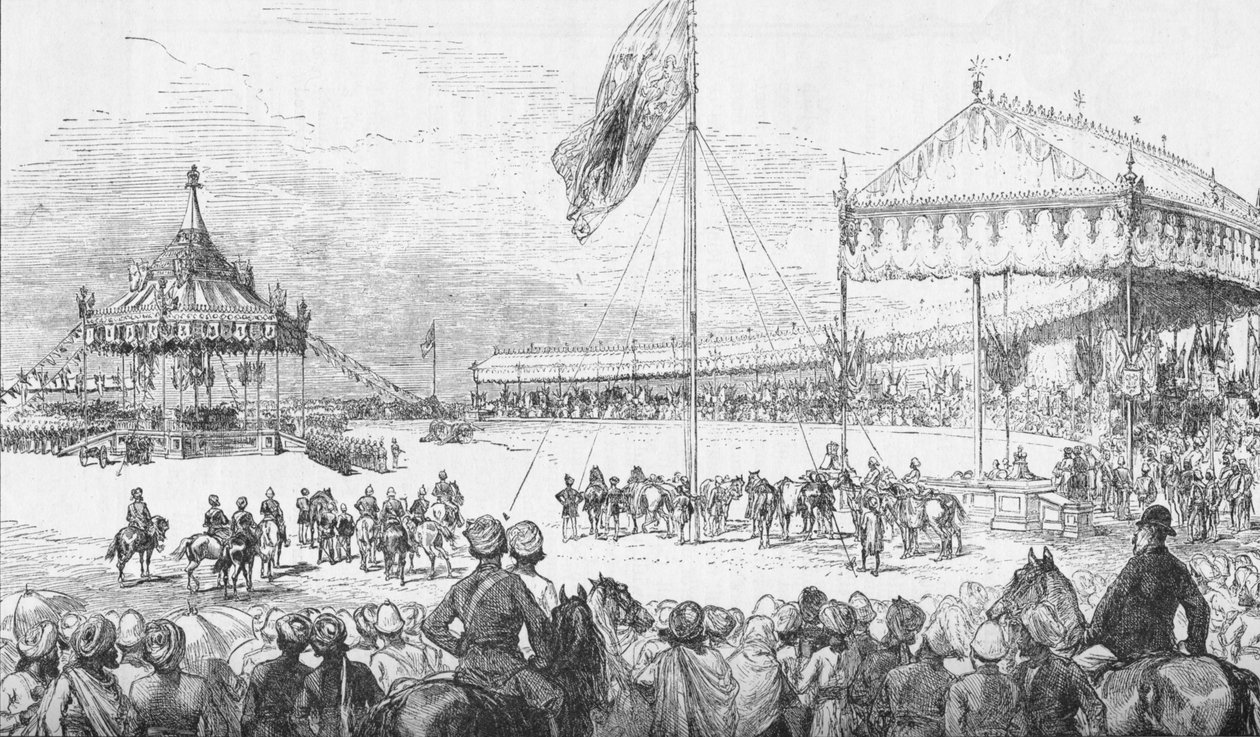 The Imperial Durbar i Delhi, Indien, den 1 januari 1877 1908. av Unbekannt