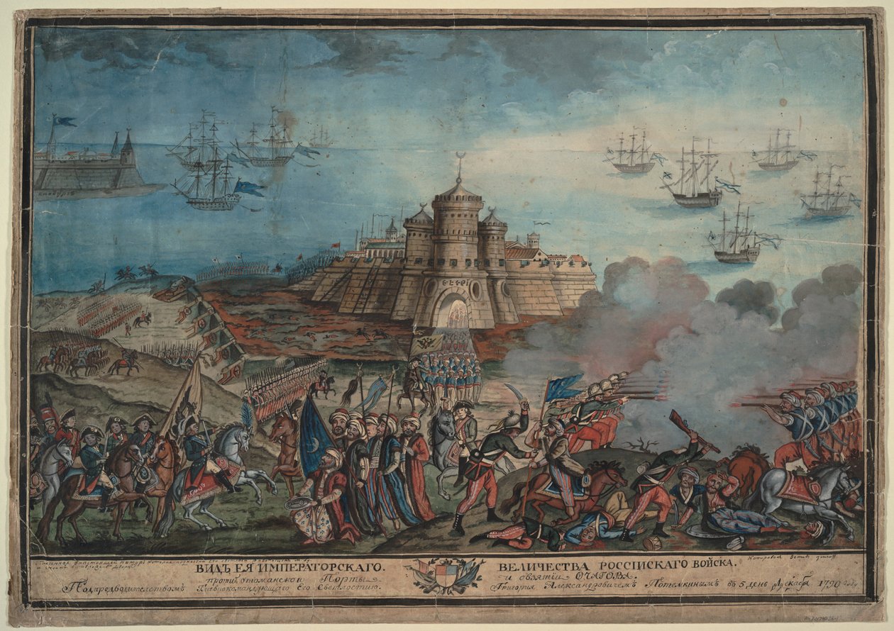 Den kejserliga ryska armén före den turkiska hamnen Ochakov, 1790 av Unbekannt